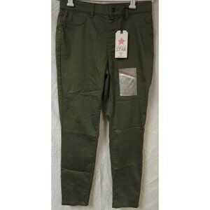 Vanilla Star Womens Teen Medium Army Green Pullon Mid Rise Jegging Pants 28.5x28